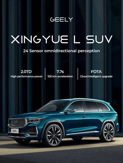 2023 Vente chaude Geely Monjaro Xingyue L Nouveaux véhicules énergétiques 4WD hybride Nouveau SUV Voiture chinoise électrique Gelly Xingyu EV Véhicule de voiture adulte